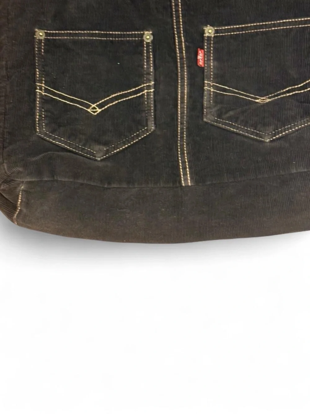 Vintage Levi Strauss & Co. Corduroy Shoulder Bag in Beautiful  Vintage Black.